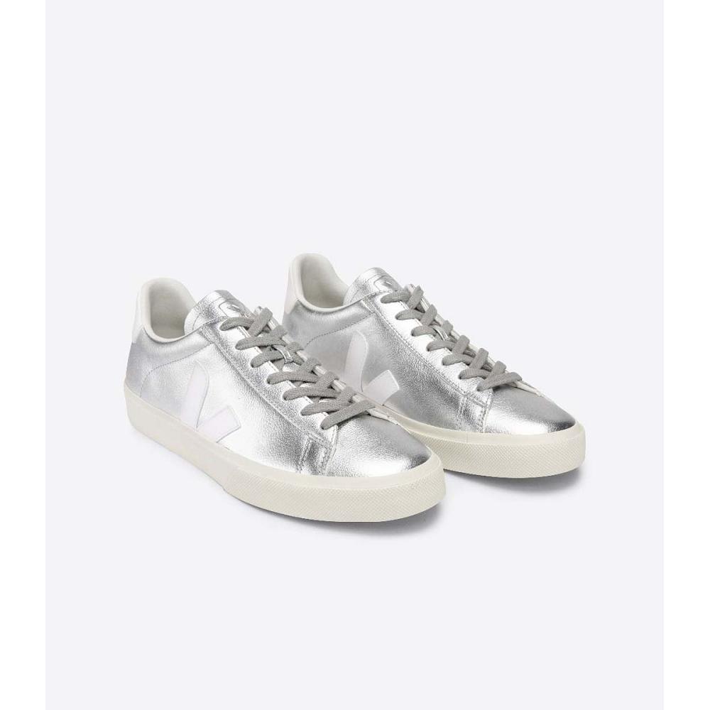 Silver Women's Veja CAMPO CHROMEFREE Low Tops Sneakers | AU 600AHK